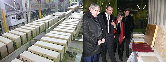 Предприятие производит высококачественный кирпич на современном оборудовании (справа – выставка строительных материалов, которые не выпускают местные производители)