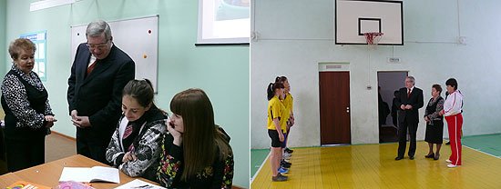 Виктор Толоконский познакомился с работой аудиторий психологии и специальной коррекционной педагогики, осмотрел спортивный зал и кабинеты методики, изобразительной деятельности и русского языка