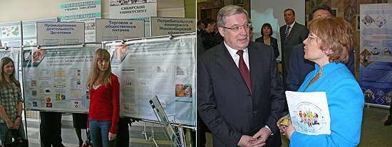 Полномочный представитель осмотрел стенды выставки–презентации проектов образовательных учреждений потребительской кооперации