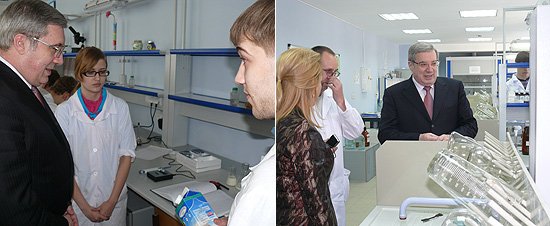 Виктор Толоконский осмотрел лаборатории Новосибирского химико-технологического колледжа (НХТК) им. Д.И.Менделеева