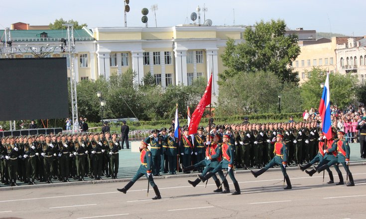 Военный парад войск Читинского гарнизона