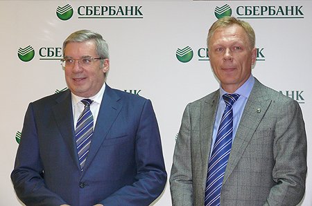 Полномочный представитель Президента Российской Федерации в Сибирском федеральном    округе Виктор Толоконский и председатель Сибирского банка ОАО «Сбербанк России» Владимир Ворожейкин
