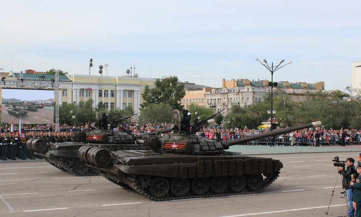 Военный парад войск Читинского гарнизона