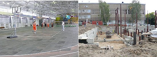 Спортивный манеж и строящийся бассейн Алтайского государственного технического университета им. И.И.Ползунова