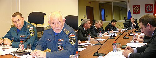 Участники совещания в ситуационном центре правительства Красноярского края