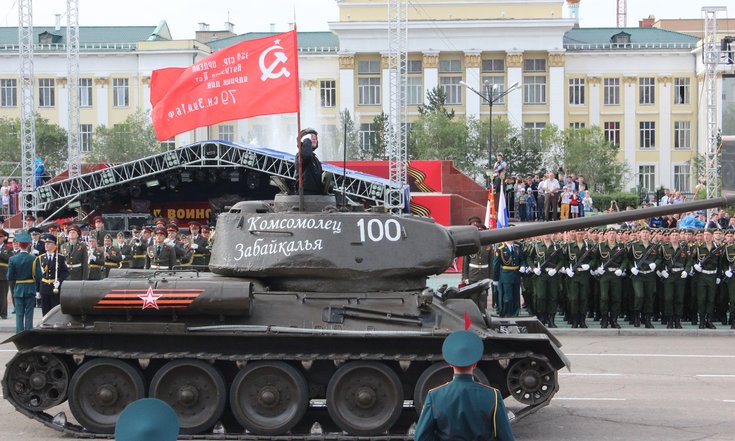 Военный парад войск Читинского гарнизона