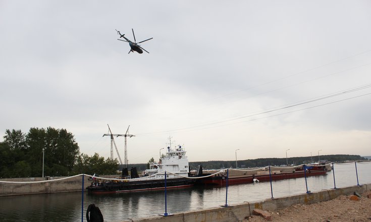 Плановые показные военные учения на базе Новосибирского судоходного шлюза